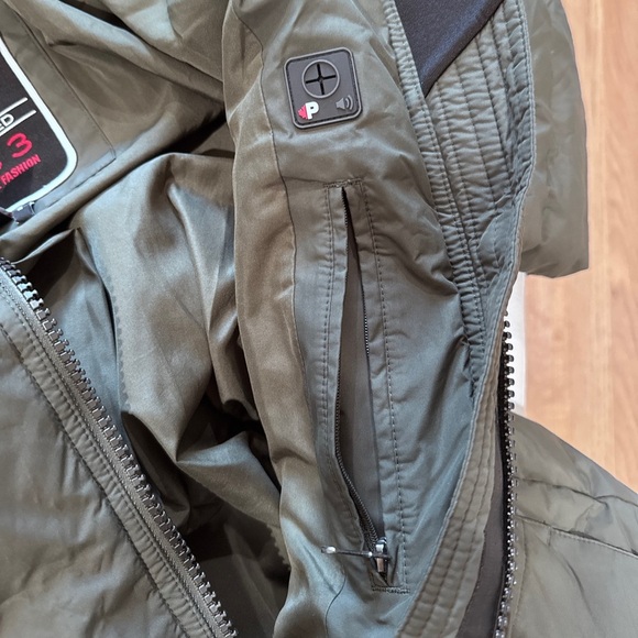 PAJAR Canada Womens Khaki Mid Length Coat With Real Fur In XS - Picture 10 of 17